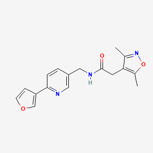 2-(3,5-dimethylisoxazol-4-yl)-N-((6-(furan-3-yl)pyridin-3-yl)methyl)acetamide - 2034387-11-4