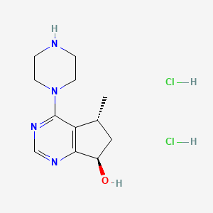 (5R,7R)-5-methyl-4-(piperazin-1-yl)-6,7-dihydro-5H-cyclopenta[d]pyrimidin-7-ol dihydrochloride - 1001269-85-7