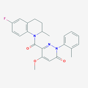 6-(6-fluoro-2-methyl-1,2,3,4-tetrahydroquinoline-1-carbonyl)-5-methoxy-2-(2-methylphenyl)-2,3-dihydropyridazin-3-one - 1005296-61-6