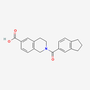 2-(2,3-Dihydro-1H-indene-5-carbonyl)-3,4-dihydro-1H-isoquinoline-6-carboxylic acid - 2416229-24-6