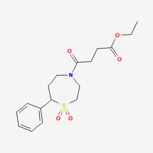 Ethyl 4-(1,1-dioxido-7-phenyl-1,4-thiazepan-4-yl)-4-oxobutanoate - 2034534-80-8