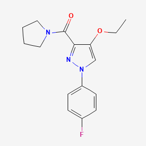 (4-ethoxy-1-(4-fluorophenyl)-1H-pyrazol-3-yl)(pyrrolidin-1-yl)methanone - 1209185-44-3