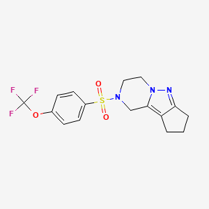 2-((4-(trifluoromethoxy)phenyl)sulfonyl)-2,3,4,7,8,9-hexahydro-1H-cyclopenta[3,4]pyrazolo[1,5-a]pyrazine - 2034546-98-8