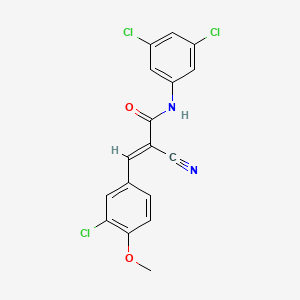 (E)-3-(3-chloro-4-methoxyphenyl)-2-cyano-N-(3,5-dichlorophenyl)prop-2-enamide - 380477-23-6