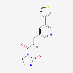 2-oxo-N-((5-(thiophen-3-yl)pyridin-3-yl)methyl)imidazolidine-1-carboxamide - 1706080-83-2