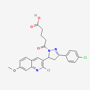5-(5-(2-chloro-7-methoxyquinolin-3-yl)-3-(4-chlorophenyl)-4,5-dihydro-1H-pyrazol-1-yl)-5-oxopentanoic acid - 442649-49-2