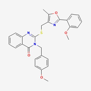 2-({[2-(2-methoxyphenyl)-5-methyl-1,3-oxazol-4-yl]methyl}sulfanyl)-3-[(4-methoxyphenyl)methyl]-3,4-dihydroquinazolin-4-one - 1114648-24-6