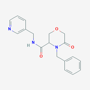4-benzyl-5-oxo-N-[(pyridin-3-yl)methyl]morpholine-3-carboxamide - 1351584-90-1