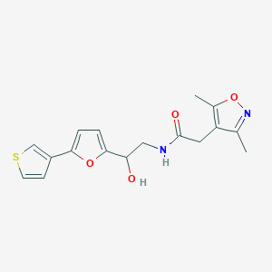 2-(3,5-dimethylisoxazol-4-yl)-N-(2-hydroxy-2-(5-(thiophen-3-yl)furan-2-yl)ethyl)acetamide - 2034490-54-3