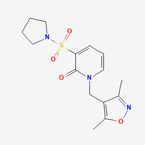 1-((3,5-dimethylisoxazol-4-yl)methyl)-3-(pyrrolidin-1-ylsulfonyl)pyridin-2(1H)-one - 1396630-39-9