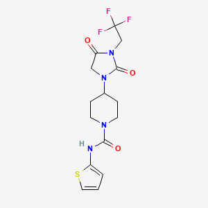 4-[2,4-dioxo-3-(2,2,2-trifluoroethyl)imidazolidin-1-yl]-N-(thiophen-2-yl)piperidine-1-carboxamide - 2097918-40-4