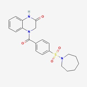 4-(4-(azepan-1-ylsulfonyl)benzoyl)-3,4-dihydroquinoxalin-2(1H)-one - 952835-43-7