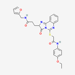 3-[5-({[(4-ethoxyphenyl)carbamoyl]methyl}sulfanyl)-3-oxo-2H,3H-imidazo[1,2-c]quinazolin-2-yl]-N-[(furan-2-yl)methyl]propanamide - 1037222-76-6