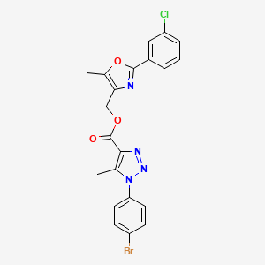 (2-(3-chlorophenyl)-5-methyloxazol-4-yl)methyl 1-(4-bromophenyl)-5-methyl-1H-1,2,3-triazole-4-carboxylate - 946295-17-6