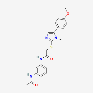 N-(3-acetamidophenyl)-2-((5-(4-methoxyphenyl)-1-methyl-1H-imidazol-2-yl)thio)acetamide - 932485-76-2