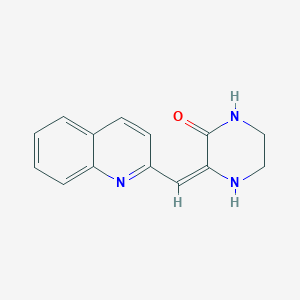 3-(Quinolin-2-ylmethylidene)piperazin-2-one - 877977-59-8
