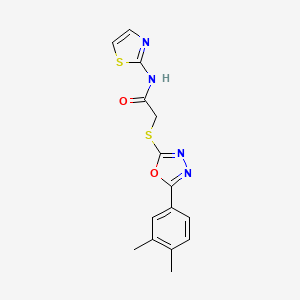 2-((5-(3,4-dimethylphenyl)-1,3,4-oxadiazol-2-yl)thio)-N-(thiazol-2-yl)acetamide - 851129-42-5