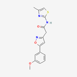 2-[5-(3-methoxyphenyl)-1,2-oxazol-3-yl]-N-(4-methyl-1,3-thiazol-2-yl)acetamide - 953204-69-8
