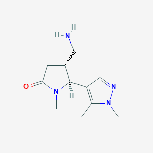 (4R,5S)-4-(Aminomethyl)-5-(1,5-dimethylpyrazol-4-yl)-1-methylpyrrolidin-2-one - 1807919-92-1