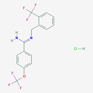 4-(trifluoromethoxy)-N'-{[2-(trifluoromethyl)phenyl]methyl}benzene-1-carboximidamide hydrochloride - 546114-56-1