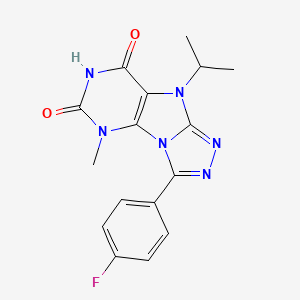 3-(4-fluorophenyl)-9-isopropyl-5-methyl-5H-[1,2,4]triazolo[4,3-e]purine-6,8(7H,9H)-dione - 921575-15-7
