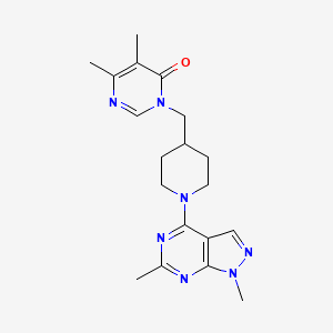 3-[(1-{1,6-dimethyl-1H-pyrazolo[3,4-d]pyrimidin-4-yl}piperidin-4-yl)methyl]-5,6-dimethyl-3,4-dihydropyrimidin-4-one - 2201872-65-1
