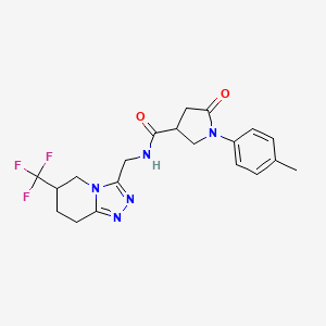 5-oxo-1-(p-tolyl)-N-((6-(trifluoromethyl)-5,6,7,8-tetrahydro-[1,2,4]triazolo[4,3-a]pyridin-3-yl)methyl)pyrrolidine-3-carboxamide - 2034293-81-5