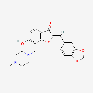 (Z)-2-(benzo[d][1,3]dioxol-5-ylmethylene)-6-hydroxy-7-((4-methylpiperazin-1-yl)methyl)benzofuran-3(2H)-one - 900277-24-9