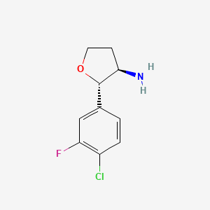 rel-(2S,3R)-2-(4-chloro-3-fluorophenyl)oxolan-3-amine - 2044706-18-3