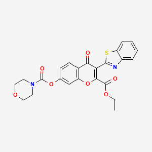 3-(benzo[d]thiazol-2-yl)-2-(ethoxycarbonyl)-4-oxo-4H-chromen-7-yl morpholine-4-carboxylate - 799770-29-9