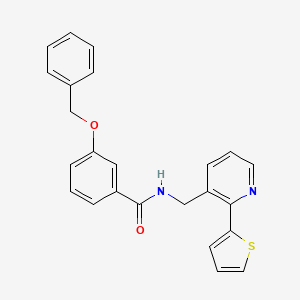 3-(benzyloxy)-N-((2-(thiophen-2-yl)pyridin-3-yl)methyl)benzamide - 2034450-94-5