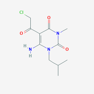 6-Amino-5-(2-chloroacetyl)-3-methyl-1-(2-methylpropyl)-1,2,3,4-tetrahydropyrimidine-2,4-dione - 734535-44-5