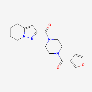 (4-(Furan-3-carbonyl)piperazin-1-yl)(4,5,6,7-tetrahydropyrazolo[1,5-a]pyridin-2-yl)methanone - 2034338-65-1