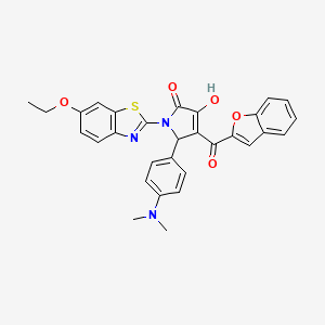 4-(benzofuran-2-carbonyl)-5-(4-(dimethylamino)phenyl)-1-(6-ethoxybenzo[d]thiazol-2-yl)-3-hydroxy-1H-pyrrol-2(5H)-one - 618869-67-3
