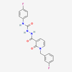 2-(1-(3-fluorobenzyl)-2-oxo-1,2-dihydropyridine-3-carbonyl)-N-(4-fluorophenyl)hydrazinecarboxamide - 1105226-24-1