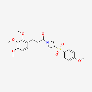 1-(3-((4-Methoxyphenyl)sulfonyl)azetidin-1-yl)-3-(2,3,4-trimethoxyphenyl)propan-1-one - 1796970-13-2
