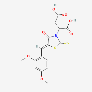 (Z)-2-(5-(2,4-dimethoxybenzylidene)-4-oxo-2-thioxothiazolidin-3-yl)succinic acid - 499210-41-2