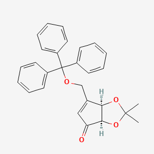 (3AR,6aR)-2,2-dimethyl-6-((trityloxy)methyl)-3aH-cyclopenta[d][1,3]dioxol-4(6aH)-one - 88559-56-2