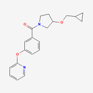 (3-(Cyclopropylmethoxy)pyrrolidin-1-yl)(3-(pyridin-2-yloxy)phenyl)methanone - 2034520-39-1