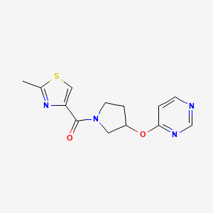 (2-Methylthiazol-4-yl)(3-(pyrimidin-4-yloxy)pyrrolidin-1-yl)methanone - 2034296-89-2