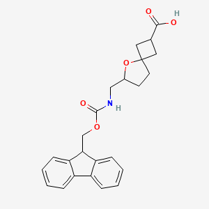 6-[(9H-Fluoren-9-ylmethoxycarbonylamino)methyl]-5-oxaspiro[3.4]octane-2-carboxylic acid - 2172030-88-3