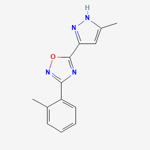 5-(3-methyl-1H-pyrazol-5-yl)-3-(o-tolyl)-1,2,4-oxadiazole - 1187345-87-4
