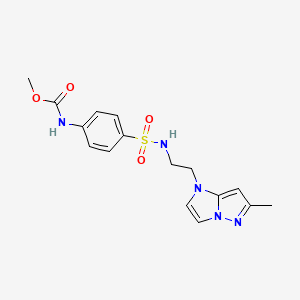 methyl (4-(N-(2-(6-methyl-1H-imidazo[1,2-b]pyrazol-1-yl)ethyl)sulfamoyl)phenyl)carbamate - 2034239-37-5