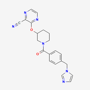 3-((1-(4-((1H-imidazol-1-yl)methyl)benzoyl)piperidin-3-yl)oxy)pyrazine-2-carbonitrile - 2034502-59-3