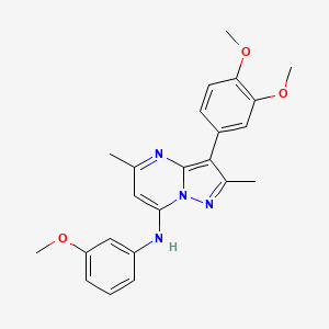 3-(3,4-dimethoxyphenyl)-N-(3-methoxyphenyl)-2,5-dimethylpyrazolo[1,5-a]pyrimidin-7-amine - 890632-13-0