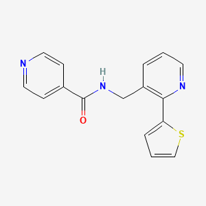 N-((2-(thiophen-2-yl)pyridin-3-yl)methyl)isonicotinamide - 2034206-58-9