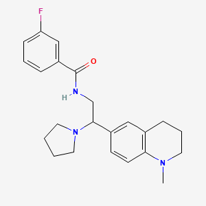 3-fluoro-N-(2-(1-methyl-1,2,3,4-tetrahydroquinolin-6-yl)-2-(pyrrolidin-1-yl)ethyl)benzamide - 922112-76-3