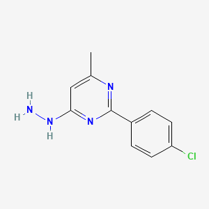 2-(4-Chlorophenyl)-4-hydrazinyl-6-methylpyrimidine - 928709-84-6