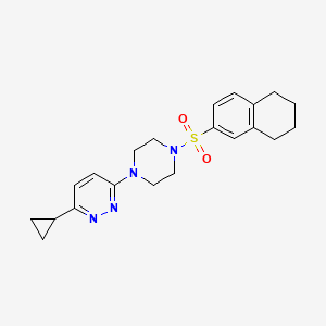 3-Cyclopropyl-6-(4-((5,6,7,8-tetrahydronaphthalen-2-yl)sulfonyl)piperazin-1-yl)pyridazine - 2034469-75-3