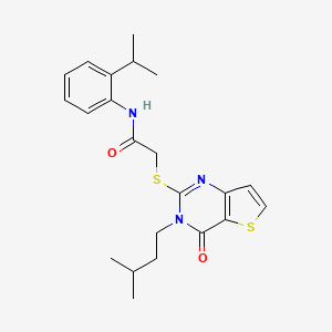 2-{[3-(3-methylbutyl)-4-oxo-3,4-dihydrothieno[3,2-d]pyrimidin-2-yl]sulfanyl}-N-[2-(propan-2-yl)phenyl]acetamide - 1260926-16-6